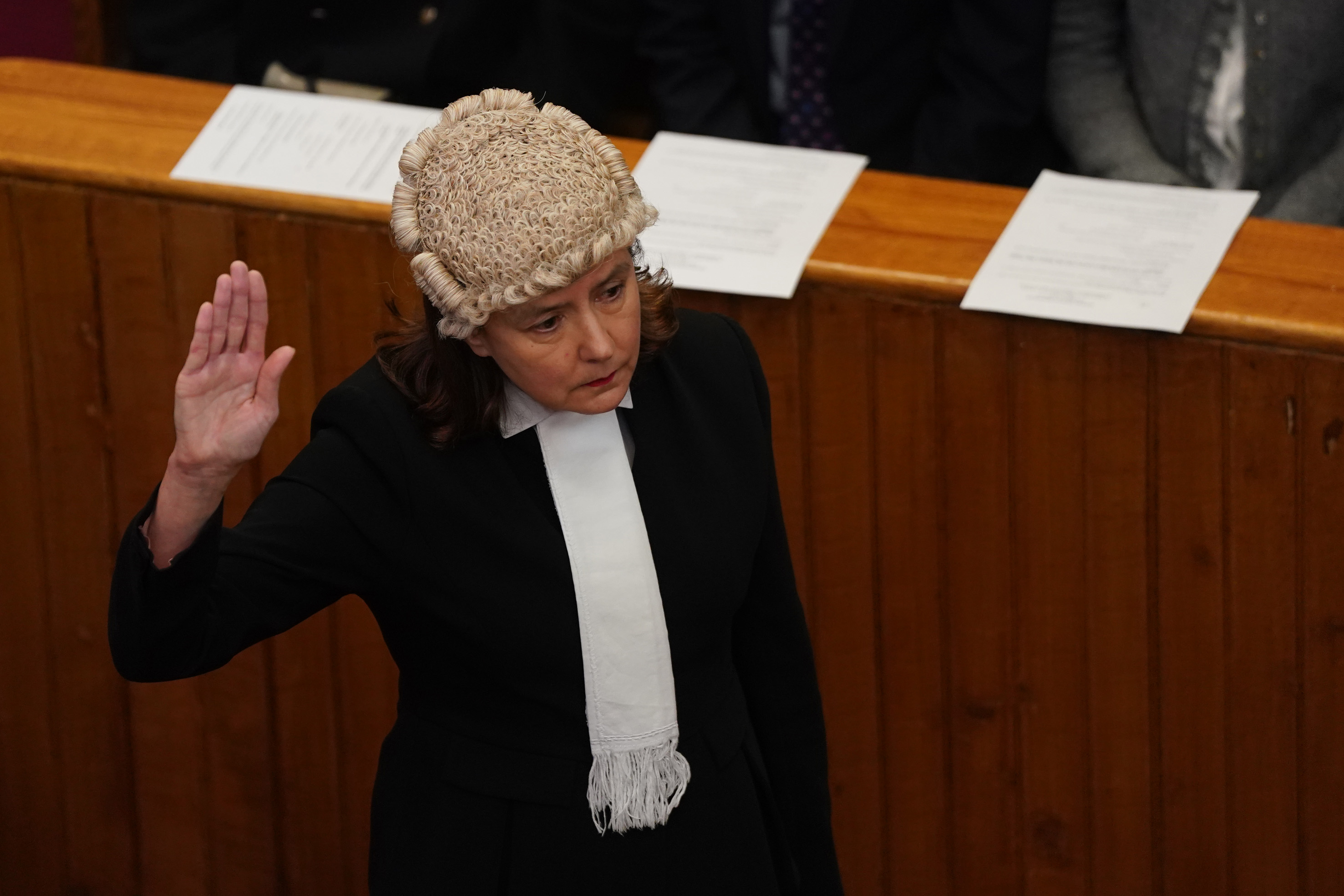 Lady Tait taking the oath