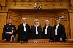 Left to right: The Lord Lieutenant Stephen Leckie, Sheriff Wood, Sheriff Principal Wade, Sheriff MacKay and Sheriff O'Hanlon