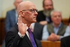 Scotland's new First Minister John Swinney was sworn in at the Court of Session